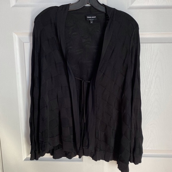 GIORGIO ARMANI BASKET WEAVE OPEN CARDIGAN - Picture 4 of 13